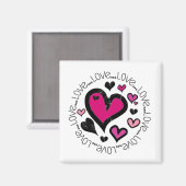 Hart Love Love Love Magneet (Voorkant / Achterkant)