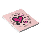 Hart Love Love Love Notitieblok (Schuin)