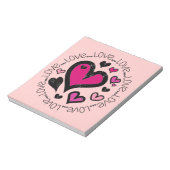 Hart Love Love Love Notitieblok (Linkerzijde)