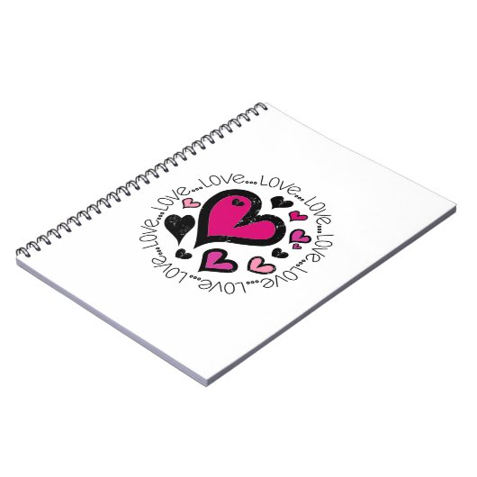 Hart Love Love Love Notitieboek (Linkerzijde)