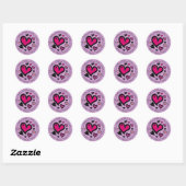 Hart Love Love Love Ronde Sticker (Vel)