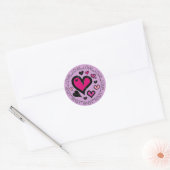 Hart Love Love Love Ronde Sticker (Envelop)