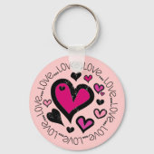 Hart Love Love Love Sleutelhanger (Voorkant)