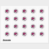Hart Love Love Love Vierkante Sticker (Vel)