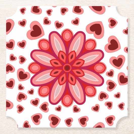 HART LOVE VRIENDIN WIFE JUBILEUM GIFT KARTONNEN ONDERZETTERS (Voorkant)