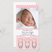 Hart Luier Spelden FOTO Geboorteaankondiging Aankondiging (Voorkant / Achterkant)