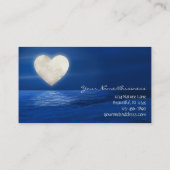 Hart Maan Over Water Met Sneeuw Overdekt Strand Visitekaartje (Achterkant)