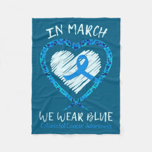Hart Maart Blau Colorectale Kanker Overlevende Ont Fleece Deken