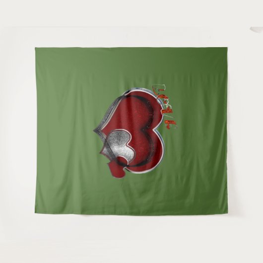 Hart Magic Green Business Tapestry Extra-Large Wandkleed (Voorkant (horizontaal))