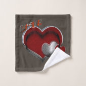 Hart Magie Bruine Bad Handdoek Set (Wasdoekje)