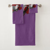 Hart Magie Paarse Handdoeken Set (Insitu)