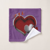 Hart Magie Paarse Handdoeken Set (Wasdoekje)