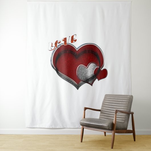 Hart Magie Wit Zakelijk Tapijt Extra-Large Wandkleed (In situ)