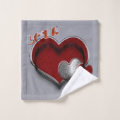 Hart Magie Zilver Grijs Badkamer Handdoek Set (Wasdoekje)