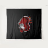 Hart Magie Zwart Zakelijk Tapijt Extra-Large Wandkleed (Voorkant (horizontaal))