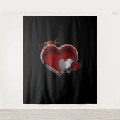 Hart Magie Zwart Zakelijk Tapijt Extra-Large Wandkleed (Voorkant)