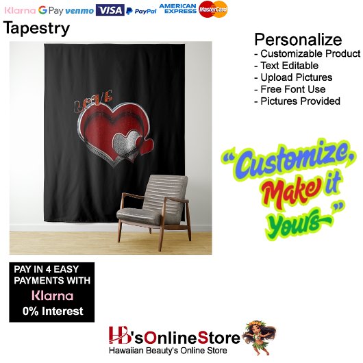 Hart Magie Zwart Zakelijk Tapijt Extra-Large Wandkleed