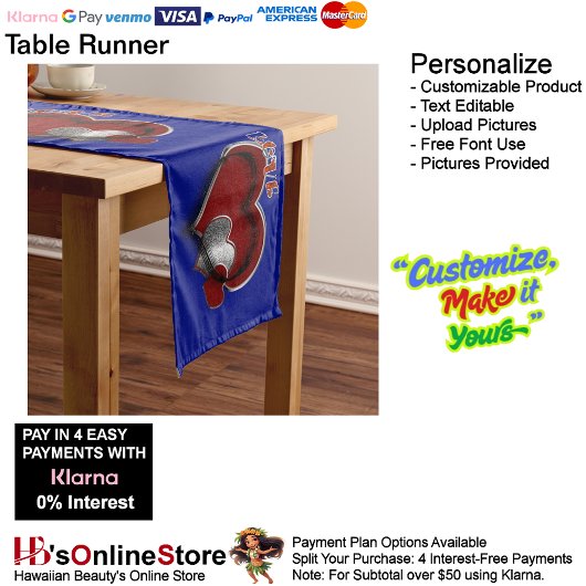 Hart Magisch Blauw Tafelloper Huishoudlinnen