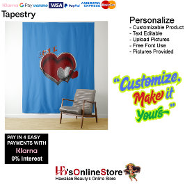 Hart Magisch Blauw Zakelijk Tapijt Extra-Large Wandkleed