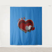 Hart Magisch Blauw Zakelijk Tapijt Extra-Large Wandkleed (Voorkant)