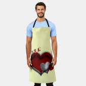 Hart Magisch Geel Groot Schort (Gedragen)