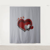 Hart Magisch Grijs Zakelijk Tapijt Extra-Large Wandkleed (Voorkant)