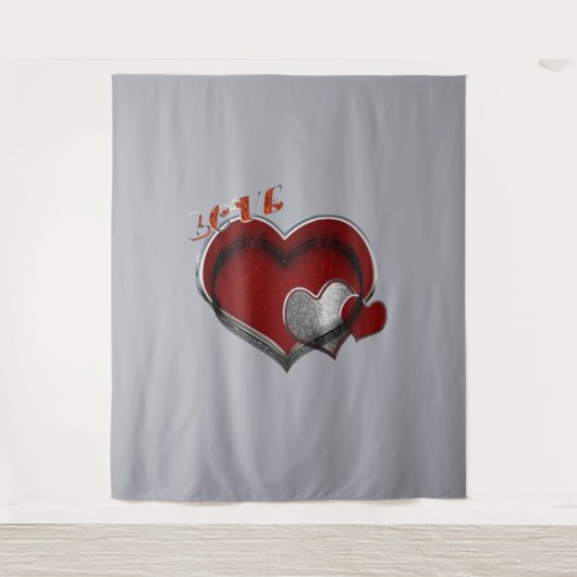 Hart Magisch Grijs Zakelijk Tapijt Extra-Large Wandkleed (Voorkant)