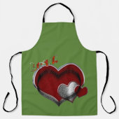 Hart Magisch Groen Groot Schort (Voorkant)