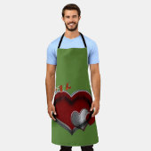 Hart Magisch Groen Groot Schort (Gedragen)