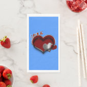 Hart Magisch Licht Blauw Papier Servet Gastenhandd (Insitu)