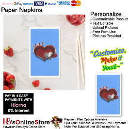 Hart Magisch Licht Blauw Papier Servet Gastenhandd