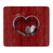 Hart Magisch Rood Glas Snijplank 15.2x17.8cm (Voorkant)