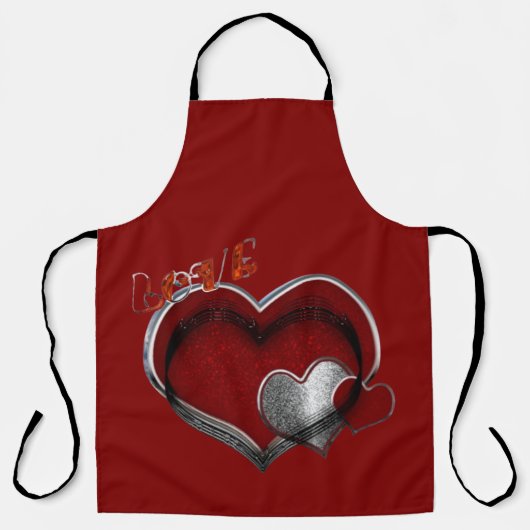 Hart Magisch Rood Groot Schort (Voorkant)