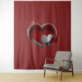 Hart Magisch Rood Zakelijk Tapijt Extra-Large Wandkleed (In situ)