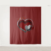 Hart Magisch Rood Zakelijk Tapijt Extra-Large Wandkleed (Voorkant)