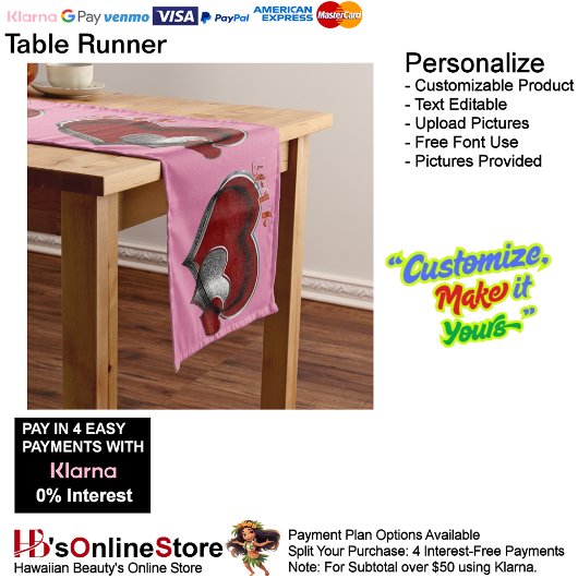 Hart Magisch Roze Tafelloper Huishoudlinnen