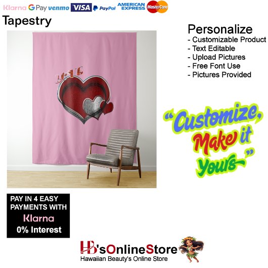 Hart Magisch Roze Zakelijk Tapijt Extra-Large Wandkleed