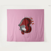 Hart Magisch Roze Zakelijk Tapijt Extra-Large Wandkleed (Voorkant (horizontaal))