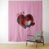 Hart Magisch Roze Zakelijk Tapijt Extra-Large Wandkleed (In situ)