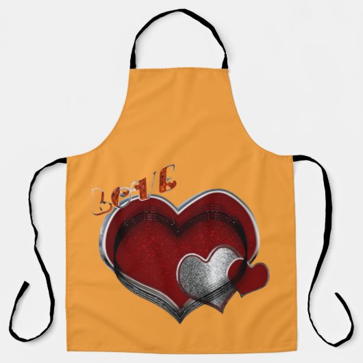 Hart Magisch Sinaasappel Groot Schort (Voorkant)
