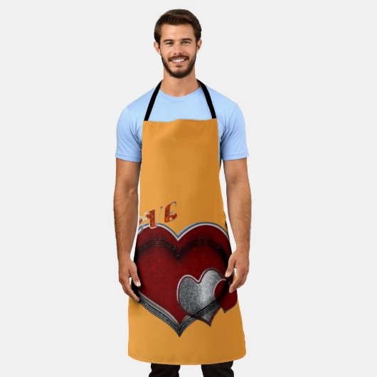 Hart Magisch Sinaasappel Groot Schort (Gedragen)