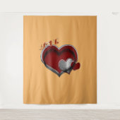 Hart Magisch Sinaasappel Zakelijk Tapijt Extra-Lar Wandkleed (Voorkant)