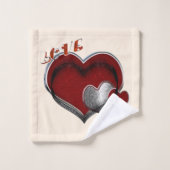 Hart Magische Beige Handdoek Set (Wasdoekje)