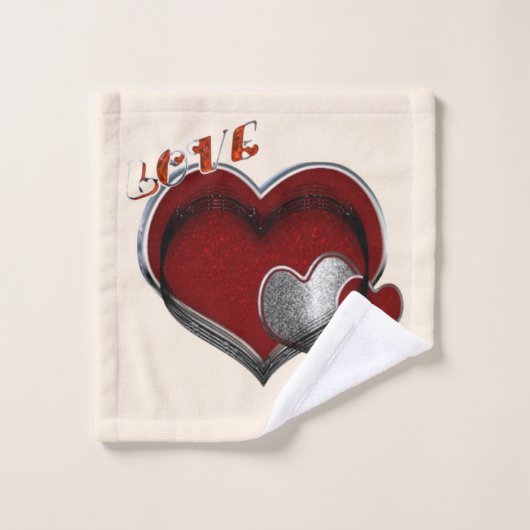 Hart Magische Beige Handdoek Set (Wasdoekje)