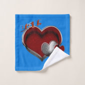 Hart Magische Blauwe Handdoek Set (Wasdoekje)