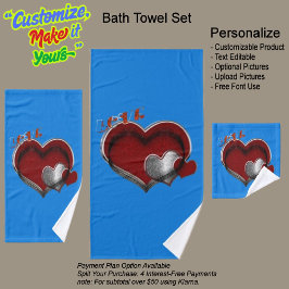 Hart Magische Blauwe Handdoek Set