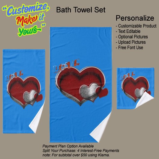 Hart Magische Blauwe Handdoek Set