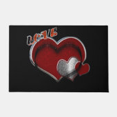 Hart Magische Deurmat met Zwarte Achtergrond (Voorkant)