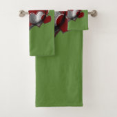 Hart Magische Groene Badkamer Handdoek Set (Insitu)