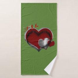 Hart Magische Groene Badkamer Handdoek Set